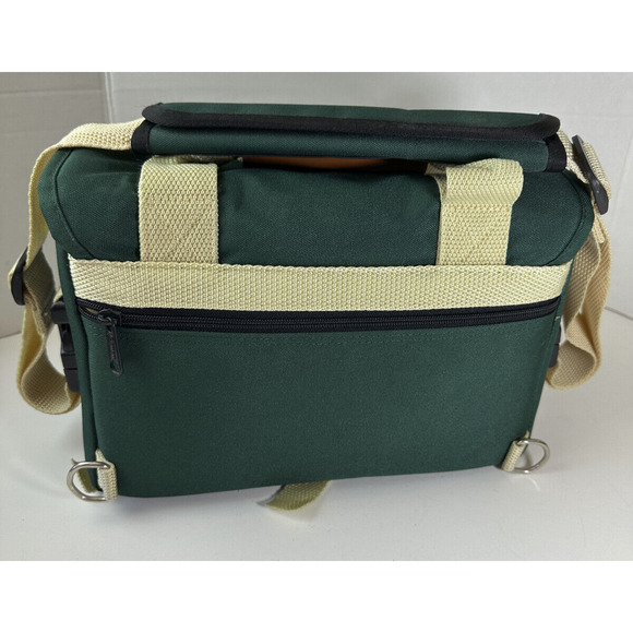 Retro Canon Camera Bag Organizer Green Pockets Shoulder Strap DSLR Carry Case - Picture 6 of 15